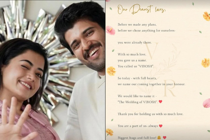 Rashmika Mandanna, Vijay Deverakonda confirm wedding with a heartfelt message for ‘ViRosh’ fans