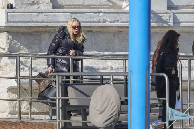 Madonna On The Sets Of 'The Studio' (Photo by Stefano Mazzola/Getty Images)