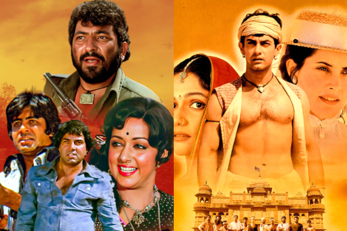 Posters Of 'Sholay' and 'Lagaan'