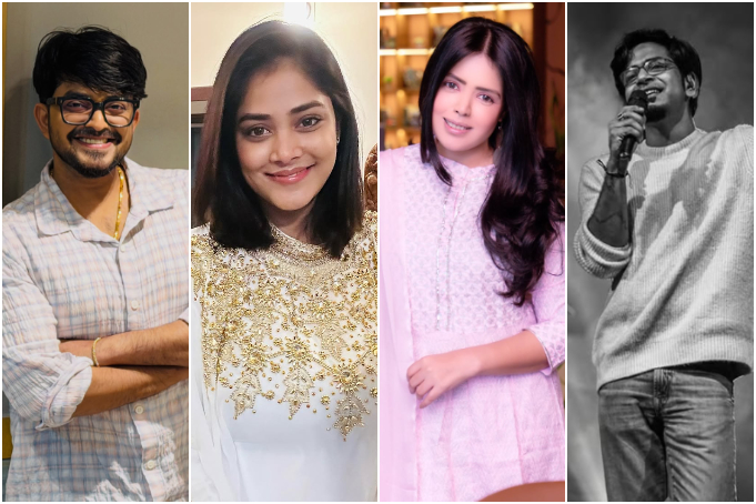 (L-R): Sayak Chakraborty, Sonamoni Saha, Joyita Chatterjee, Durnibar Saha