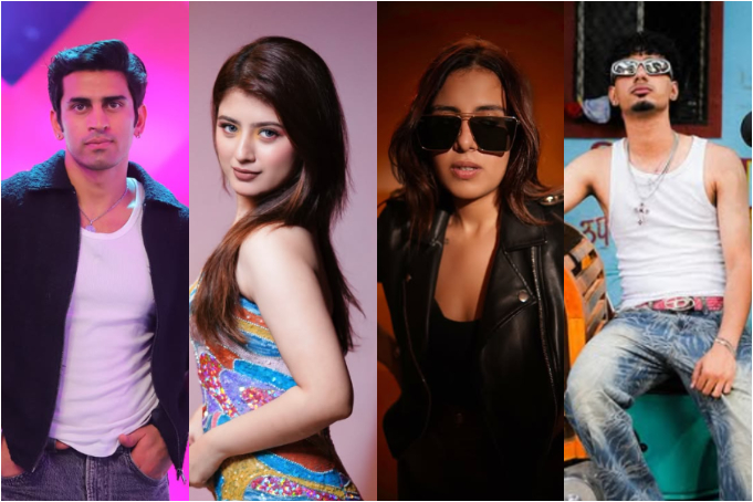 (L-R): Kushal Tanwar aka Gullu, Arshifa Khan, Rhiti Tiwari, Yung DSA