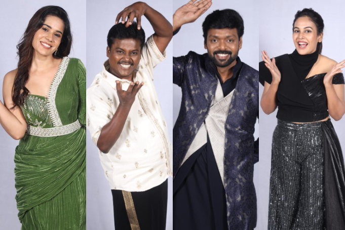(L-R):  Muthazhagi, Black Pandi, Vinoth Babu, Chandini Tamilirasan