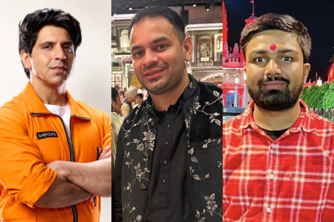 (L-R): Shehzad Poonawalla, Tej Pratap Yadav, Manish Kasyap