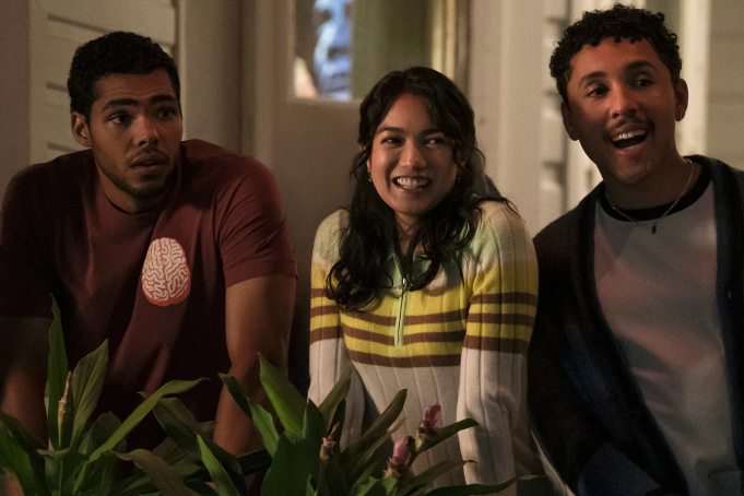 Nicholas Duvernay, Rachel Marsh and Jaboukie Young-White in The Love Hypothesis (Prime Video)