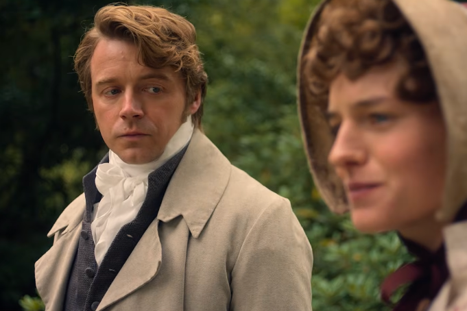 Jack Lowden and Emma Corrin in Pride And Prejudice (Netflix)